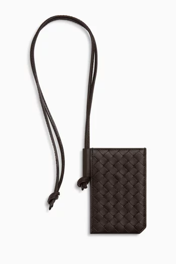 حافظة شارة بيكولو جلد مجدول