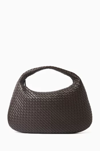 Maxi Veneta Shoulder Bag in Intrecciato Leather