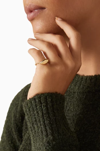 Drop Chain Ring in 18kt Gold-finish Sterling Silver