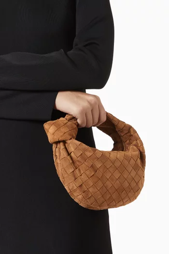 Mini Jodie Top-handle Bag in Intrecciato Suede