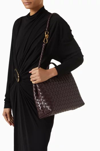 حقيبة أنديامو متوسطة جلد مجدول