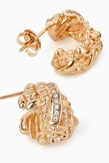 Intreccio Hoop Earrings in 18kt Gold-plated Silver