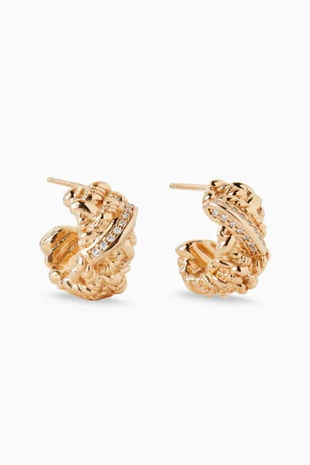 Intreccio Hoop Earrings in 18kt Gold-plated Silver