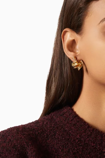 أقراط أنيمون صغيرة فضة إسترلينية مطلية ذهب عيار 18‏