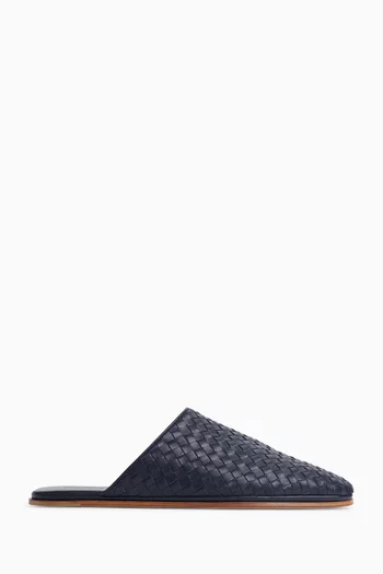 Sunday Slippers in Intrecciato Leather