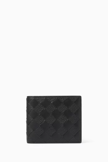 محفظة ثنائية الطيّ جلد مجدول