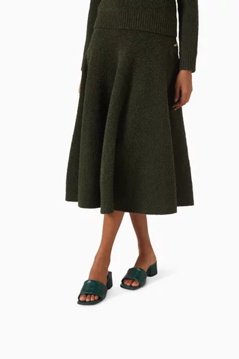 حذاء باركو مفتوح من الخلف بكعب 45 مم جلد مجدول