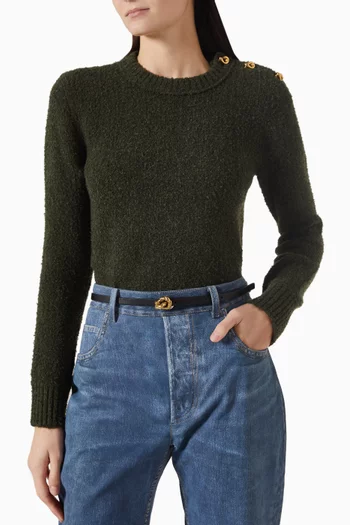 حزام بإبزيم بتصميم عقدة جلد عجل