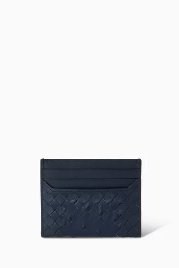 Piccolo Card Case in Intrecciato Leather