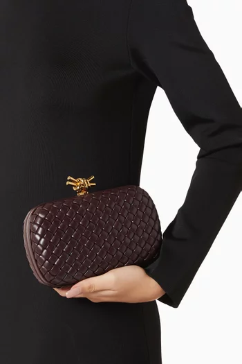 Knot Minaudière Clutch in Intrecciato Leather
