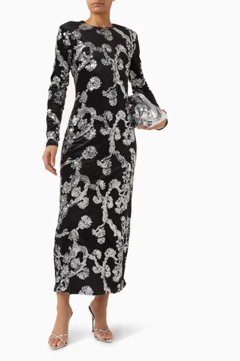 فستان ياسفلورانا مزين بتطريزات