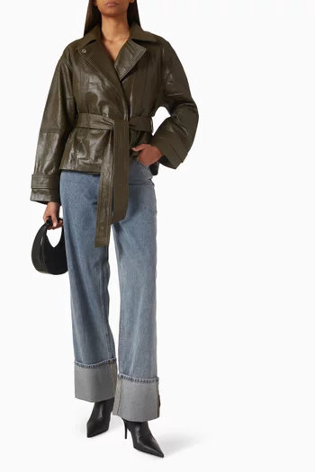 Yaslibbo Belted Jacket in Leather
