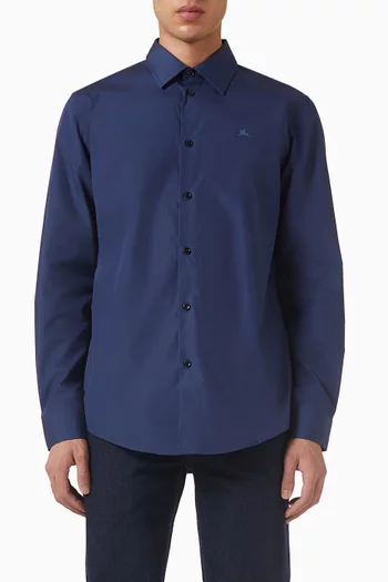 Embroidered Logo Shirt in Organic Cotton