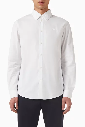 قميص بتطريز شعار الماركة قطن عضوي