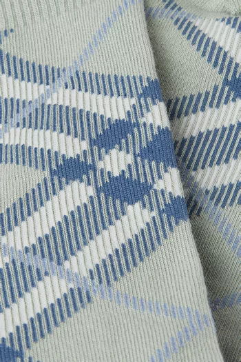 جوارب بنقشة مربعات مزيج قطن