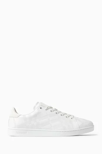 Embossed Check Set Sneakers in Leather