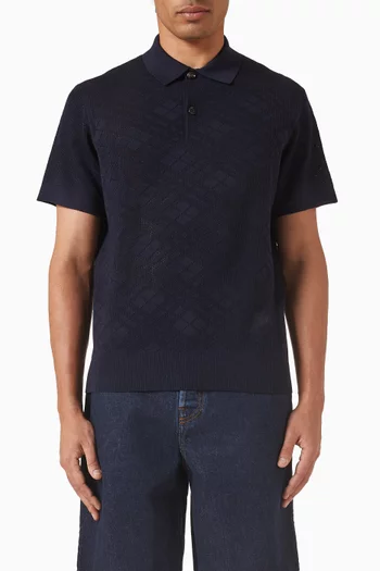 Check Polo Shirt in Wool