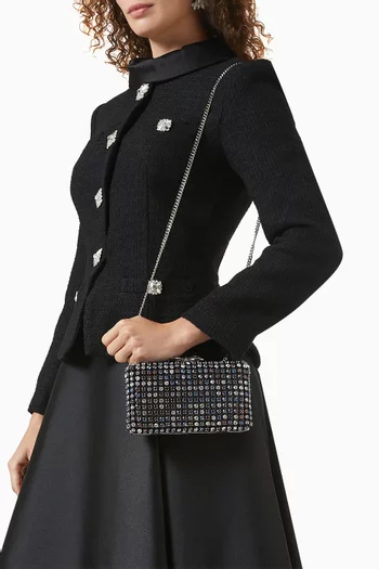 Crystal-embellished Chainmail Clutch Bag