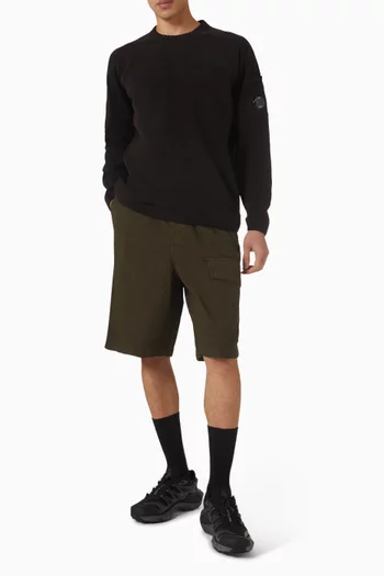 سترة بفتحة رقبة مستديرة وحلية العدسة قطن شنيل