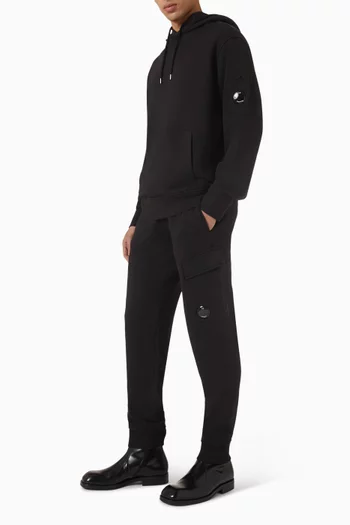 سويت شيرت بغطاء رأس وعدسة صوف بنسيج مائل