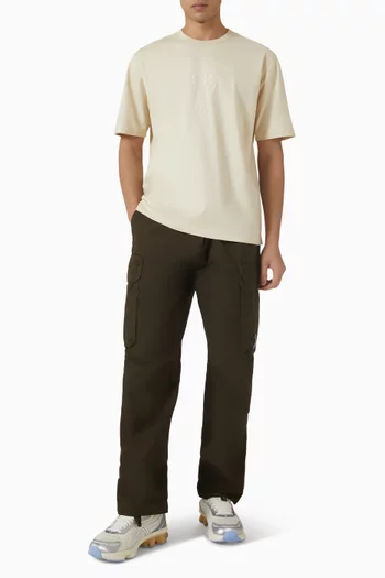 تي شيرت بتطريز شعار الماركة وبحار بريطاني قطن 30/2