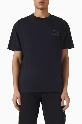 تي شيرت بشعار الماركة قطن جيرسيه مريح 30/1