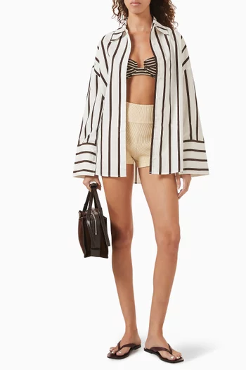 قميص ريفيري بنقشة مخططة قطن عضوي