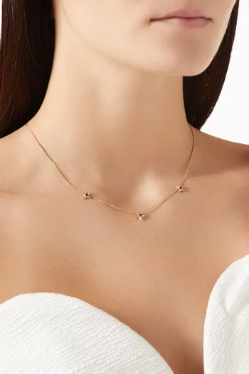 Star Crystal Chain Necklace in 18kt Gold-plated Sterling Silver
