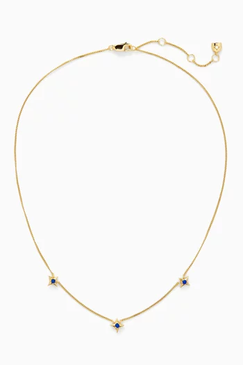 Star Crystal Chain Necklace in 18kt Gold-plated Sterling Silver