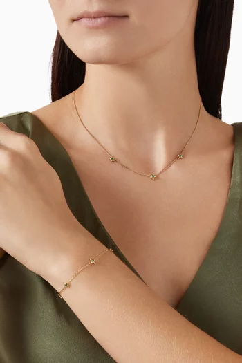 Star Crystal Chain Necklace in 18kt Gold-plated Sterling Silver