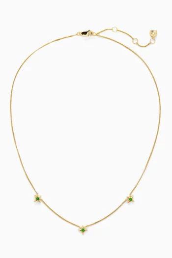 Star Crystal Chain Necklace in 18kt Gold-plated Sterling Silver