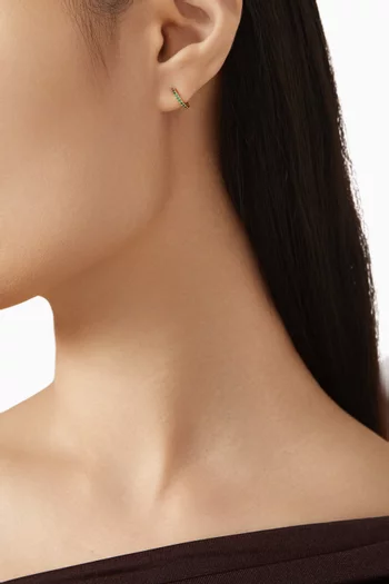 أقراط دائرية مرصعة بأحجار البخت لشهر مايو فضة إسترلينية مطلية بالذهب عيار 18