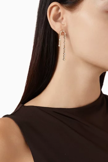 أقراط متدلية مرصعة بالكريستال اللامع فضة إسترلينية مطلية بالذهب عيار 18‏