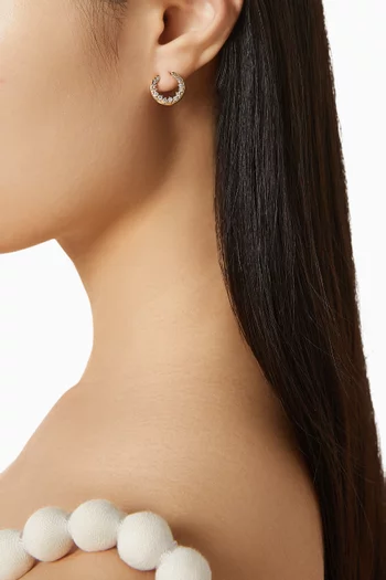 Spiral Crystal Hoop Earrings in 18kt Gold-plated Sterling Silver