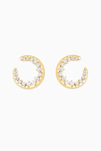 Spiral Crystal Hoop Earrings in 18kt Gold-plated Sterling Silver