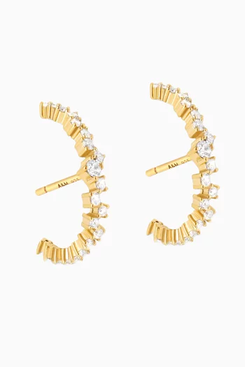 Crystal Cuff Earrings in 18kt Gold-plated Sterling Silver