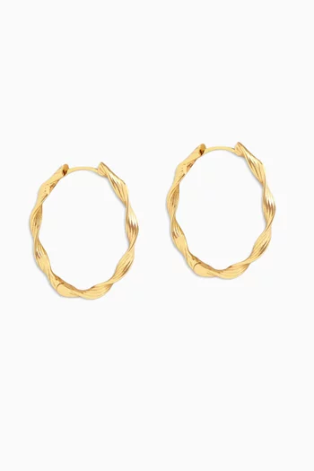 Twist Hoop Earrings in 18kt Gold-plated Sterling Silver