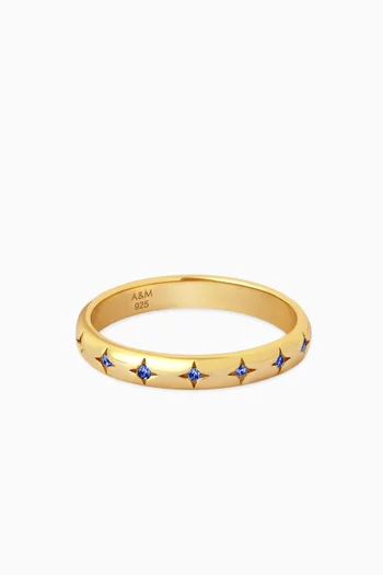 Star Crystal Ring in 18kt Gold-plated Sterling Silver