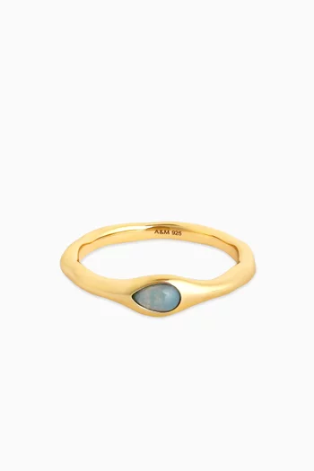 Opal Pear Cocktail Ring in 18kt Gold-plated Sterling Silver