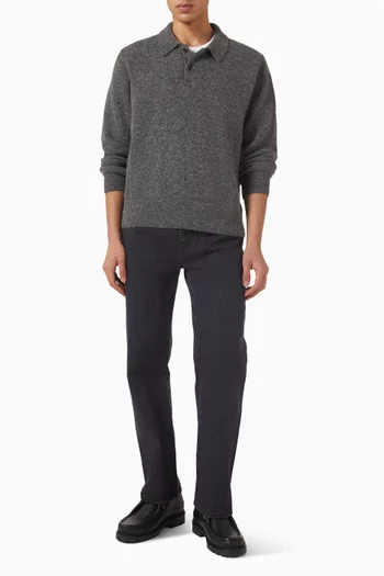 Brushed Polo Sweater in Alpaca-blend