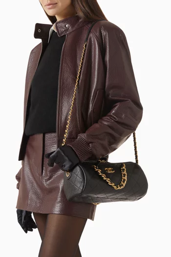 حقيبة بولينغ فاشون ثيرابي متوسطة جلد كافيار مبطّن