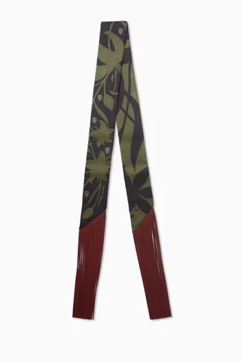 Unused Twilly Fringe Scarf in Silk & Leather
