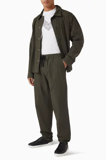 بنطال بجزء بنقشة خطوط متعرجة قنب قطني