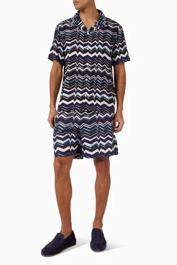 Zigzag Bowling Shirt in Viscose