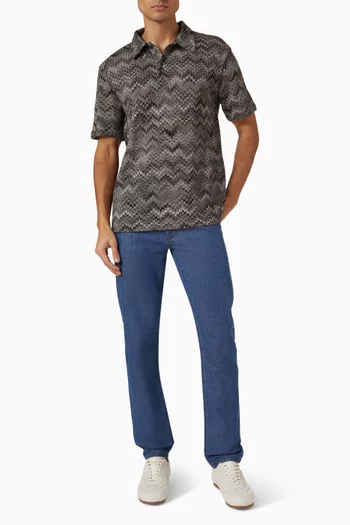 تي شيرت بولو بنقشة جلد أفعى بألوان متدرجة