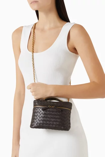 Small Soft Vanity Bag in Intrecciato Piccolo Leather