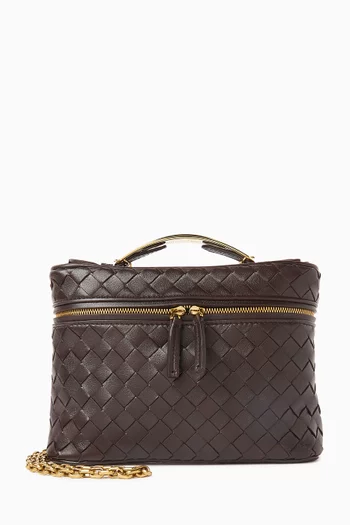 Small Soft Vanity Bag in Intrecciato Piccolo Leather