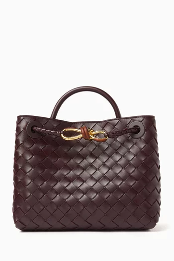 Small Andiamo Top-handle Bag in Intrecciato Leather
