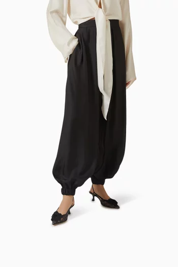 حذاء كلاسيك ميمي بسير خلفي وكعب 50 مم دانتيل وجلد