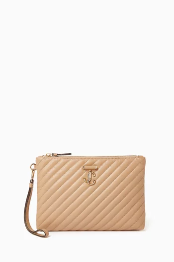 Avn Curve Zip Pouch in Leather